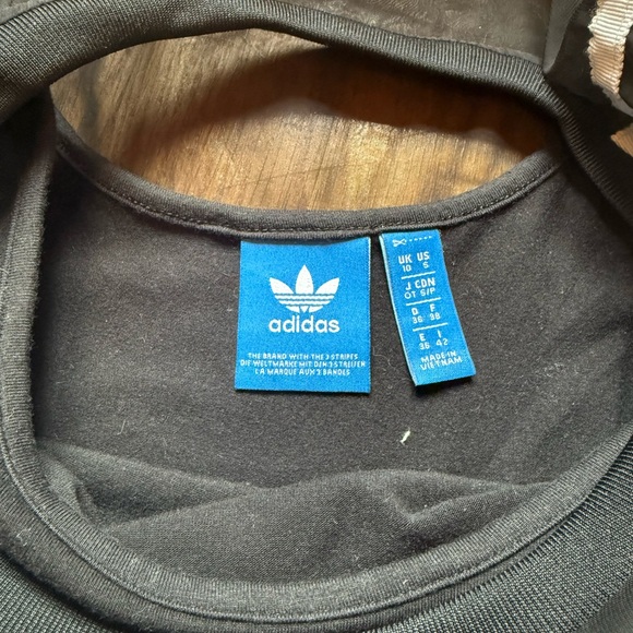 adidas Black Mesh Midi Dress with White Stripes - Picture 5 of 6